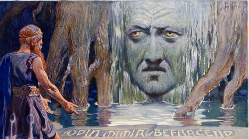 Odin and Mimir in Norse mythology. Mimir the Wise was the consultant of the gods