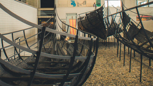 Skuldelev ships on display at the museum