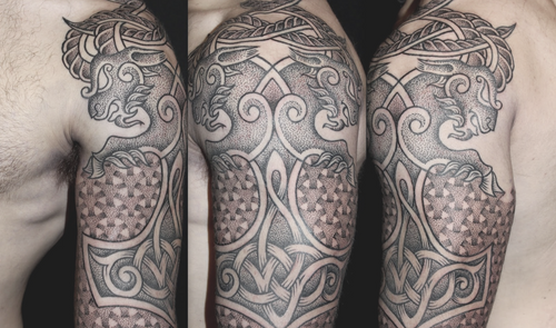 Image of Thor's hammer Mjolnir Tattoo
