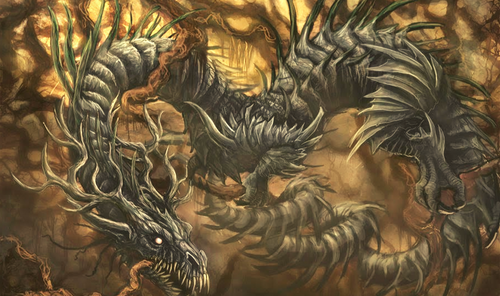 Image of Nidhogg one of Norse dragons