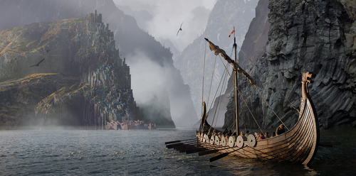 Viking ship art. Viking ship is among the greatest Viking achievement in the Viking Age