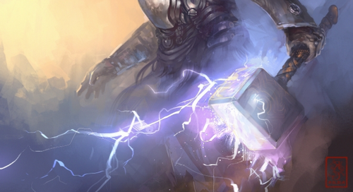 Image of Viking God of Strength Viking Mjolnir hammer