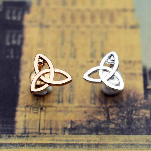 Stainless Steel Celtic Triquetra Knot Stud Earrings