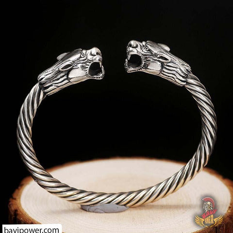 925 Sterling Silver 2 Tigers Bracelet
