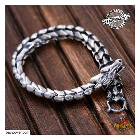 925 Sterling Silver Dragon Scale Bracelet