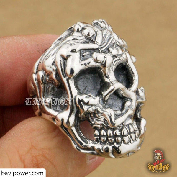 925 Sterling Silver Sexy Skull Ring – BaviPower