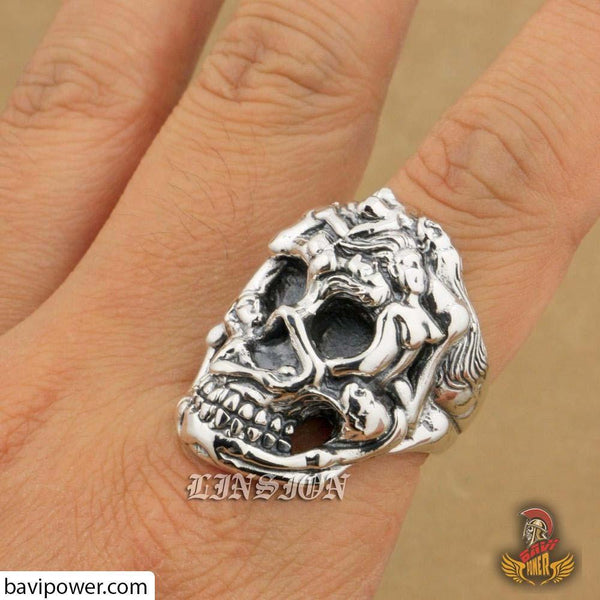 925 Sterling Silver Sexy Skull Ring – BaviPower