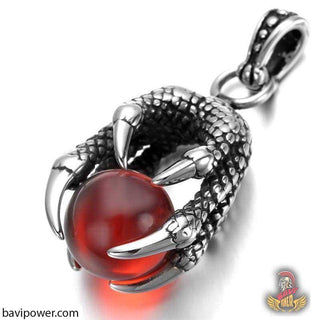 Dragon Claw Holding Red Stone Pendant