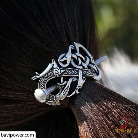 Large Vikings Knot Dragon Hairpins F-02