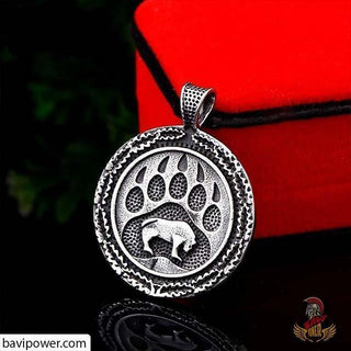 Matte Black Stainless Steel Bear Paw Pendant