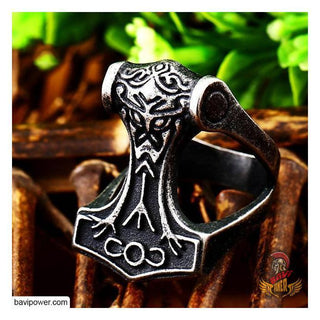 Matte Black Thor's Hammer Mjolnir Ring