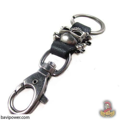 Skull Cowhide Keychain