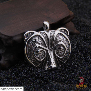 Viking Bear Face Pendant