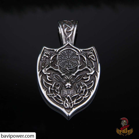 Viking Deer Shield Pendant