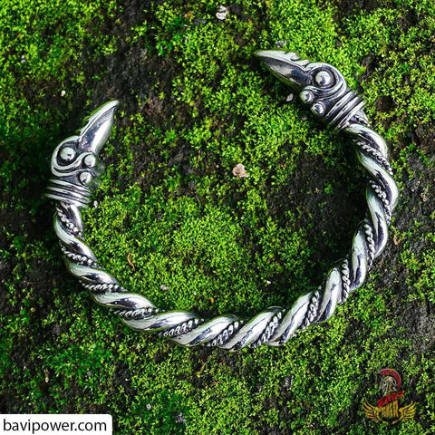 Viking Raven Head Bracelet