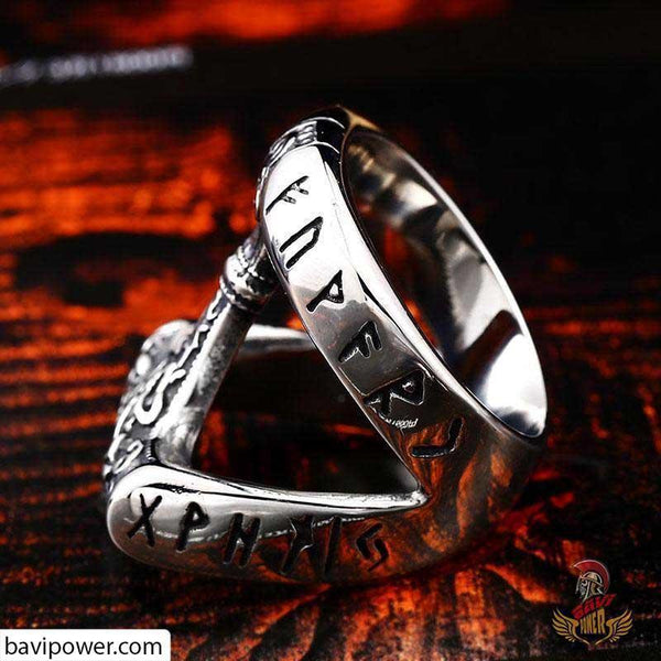 Viking Runic Thor's Hammer Ring – BaviPower
