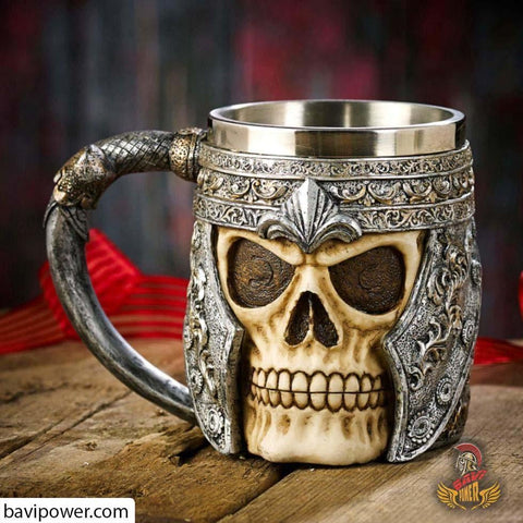 Viking Warrior Skull Mug