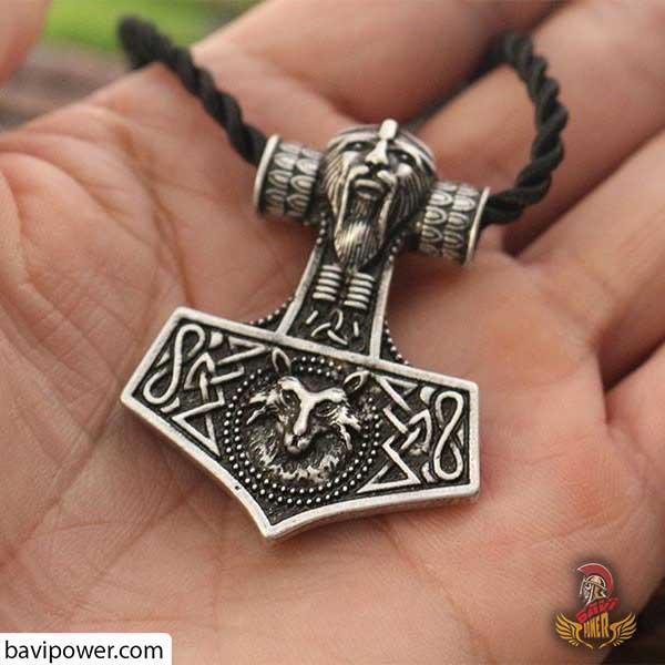Heren Viking Wolf Head Mjolnir Ketting, Nordic Celtic Thor's Hammer Heren Viking Wolf Head Mjolnir Ketting, Nordic Celtic Thor's Hammer