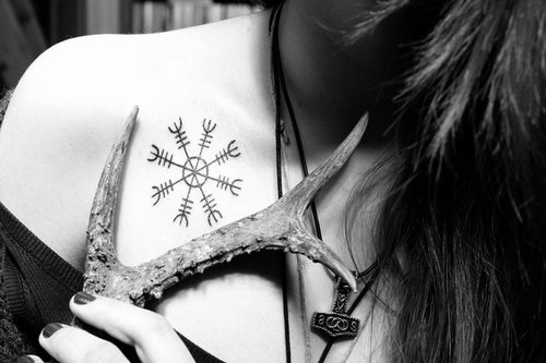 Image of Aegishjalmur Helm of Awe tattoo Viking tattoo