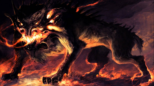 Garm the Hound of Hel in Norse mythology 