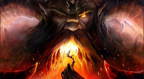 Image of weird weapon Norse myth Freyr vs Surtr