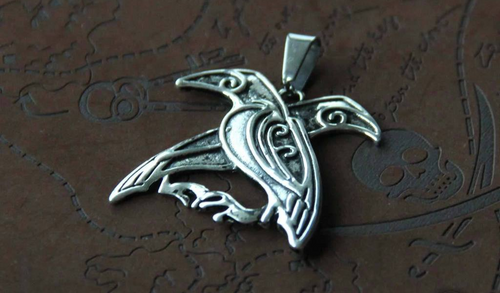 Image of Viking Raven Pendant Odin Raven Pendant Viking Jewelry