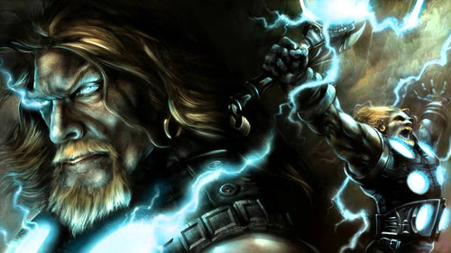 Image of Mjolnir hammer and Thor