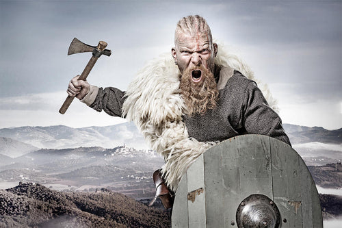 Viking bloody warrior. Viking old warrior wanted to die to go to Valhalla but always won the fight. 