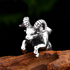 Stainless Steel Viking Scandinavian Thor Goat Pendant Necklace