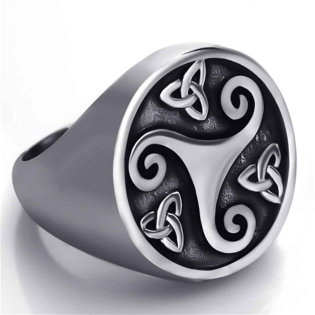 Stainless Steel Celtic Knot Triquetra Triskele Ring