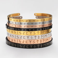 Stainless Steel Viking Rune Circle Simple Bracelet