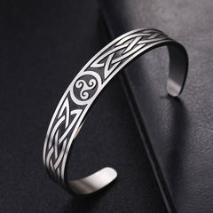 Stainless Steel Celtic Triskele Knot Bangle