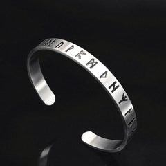 Stainless Steel Minimalist Viking Rune Circle Bangle