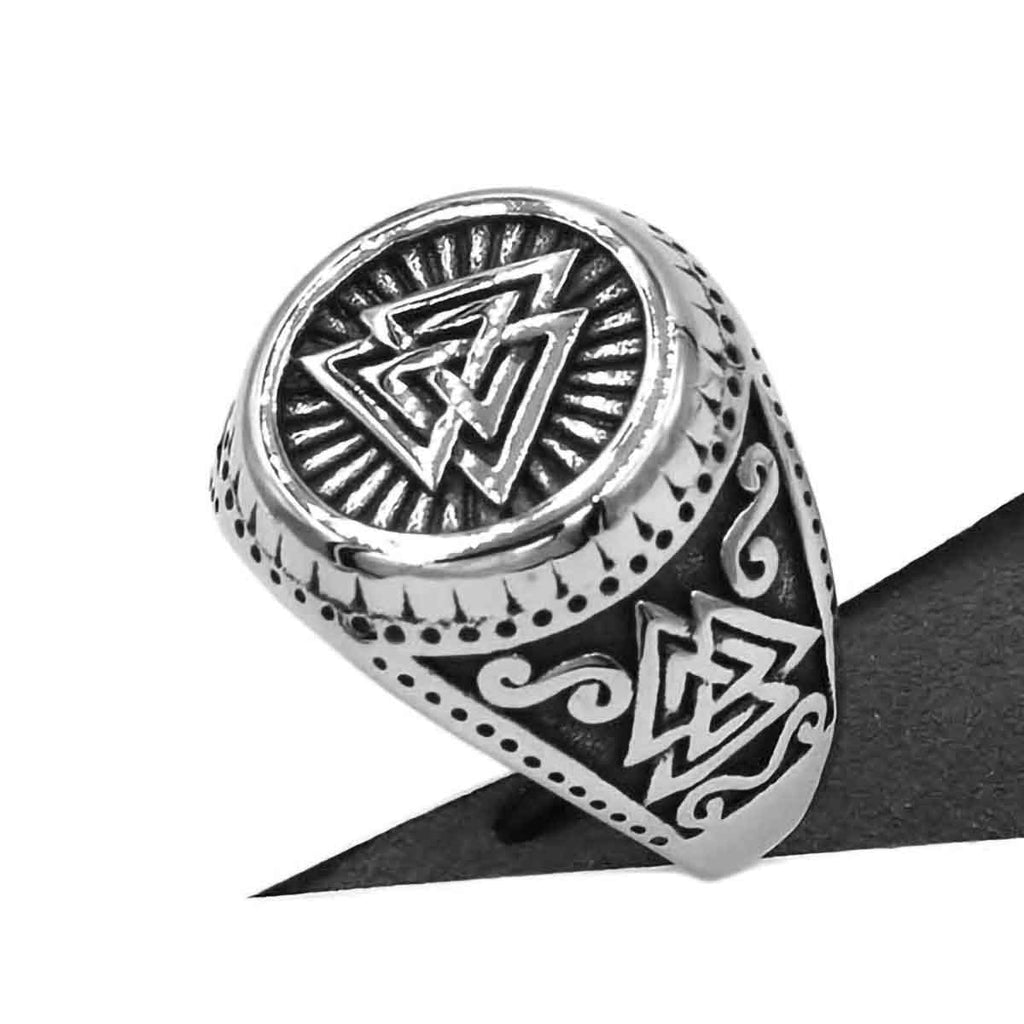 Stainless Steel Odin Valknut Signet Ring