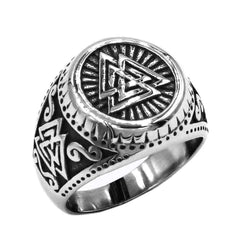 Stainless Steel Odin Valknut Signet Ring