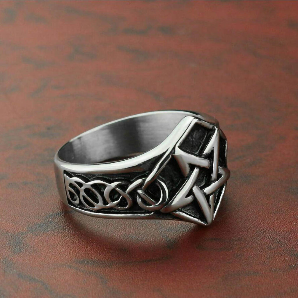 Stainless Steel Pentagram Occult Ring for Men And Women