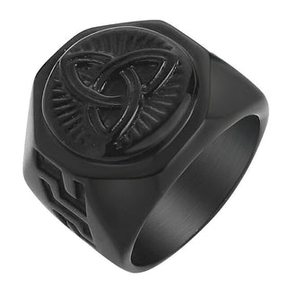 Stainless Steel Celtic Triquetra Knot Signet Ring