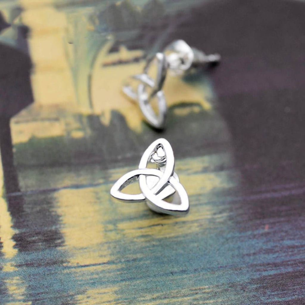 Stainless Steel Celtic Triquetra Knot Stud Earrings