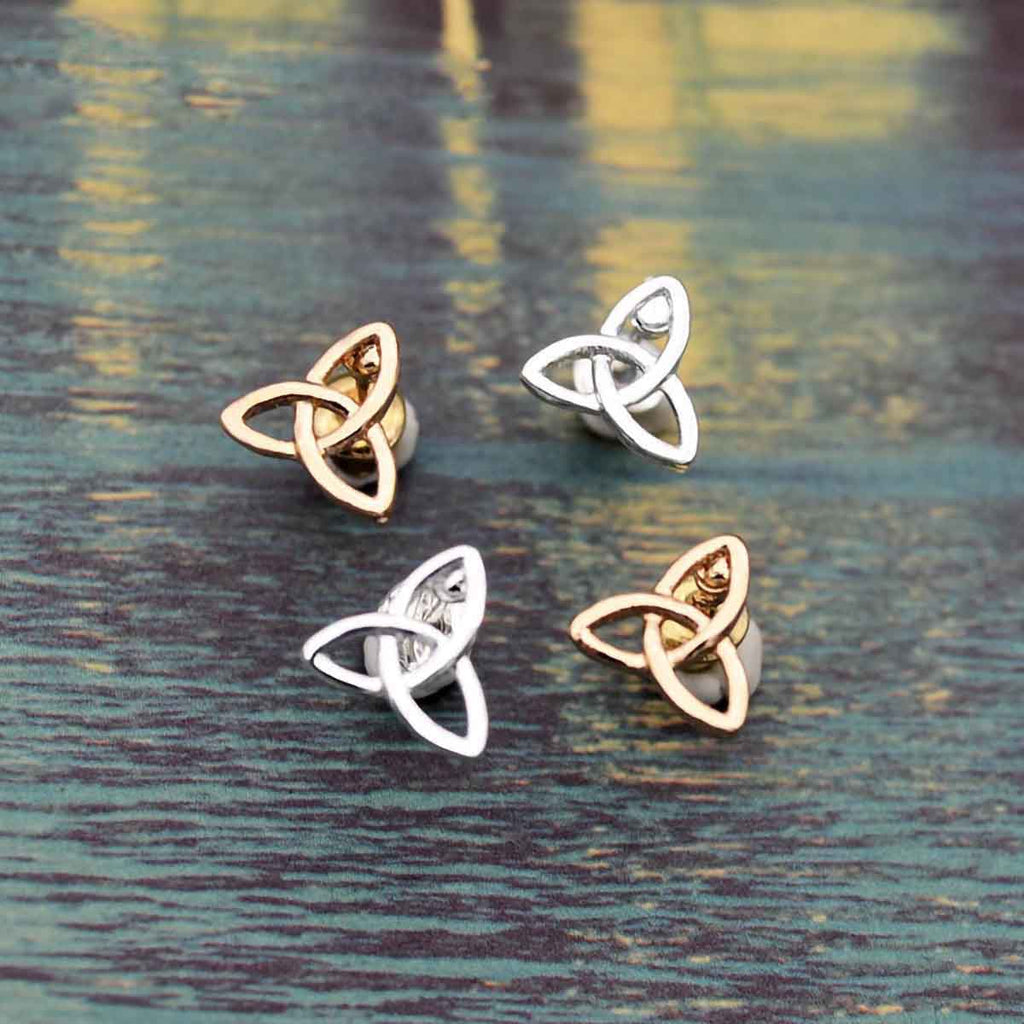 Stainless Steel Celtic Triquetra Knot Stud Earrings
