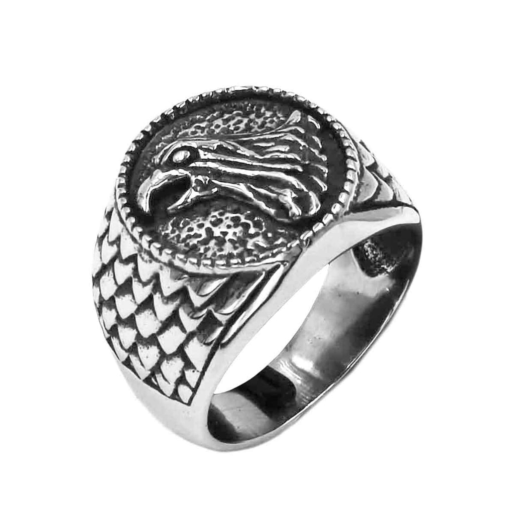 Stainless Steel Viking Raven Signet Ring