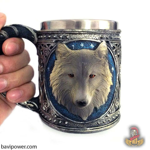 3D Wolf Head Coffee Mugs