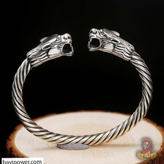 925 Sterling Silver 2 Tigers Bracelet