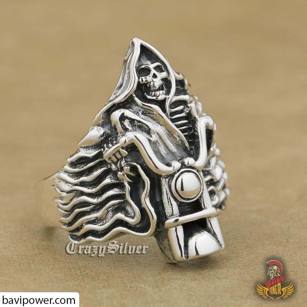 925 Sterling Silver Death Rider Ring