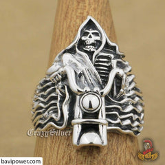925 Sterling Silver Death Rider Ring