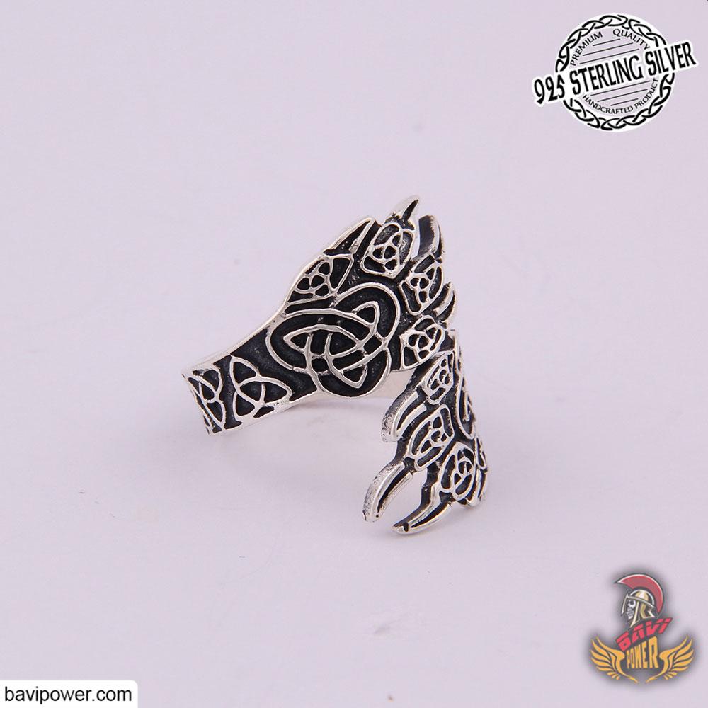 925 Sterling Silver Double Bear Paw Ring