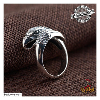 925 Sterling Silver Eagle Head Ring