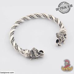 925 Sterling Silver Hati Wolf Head Bracelet
