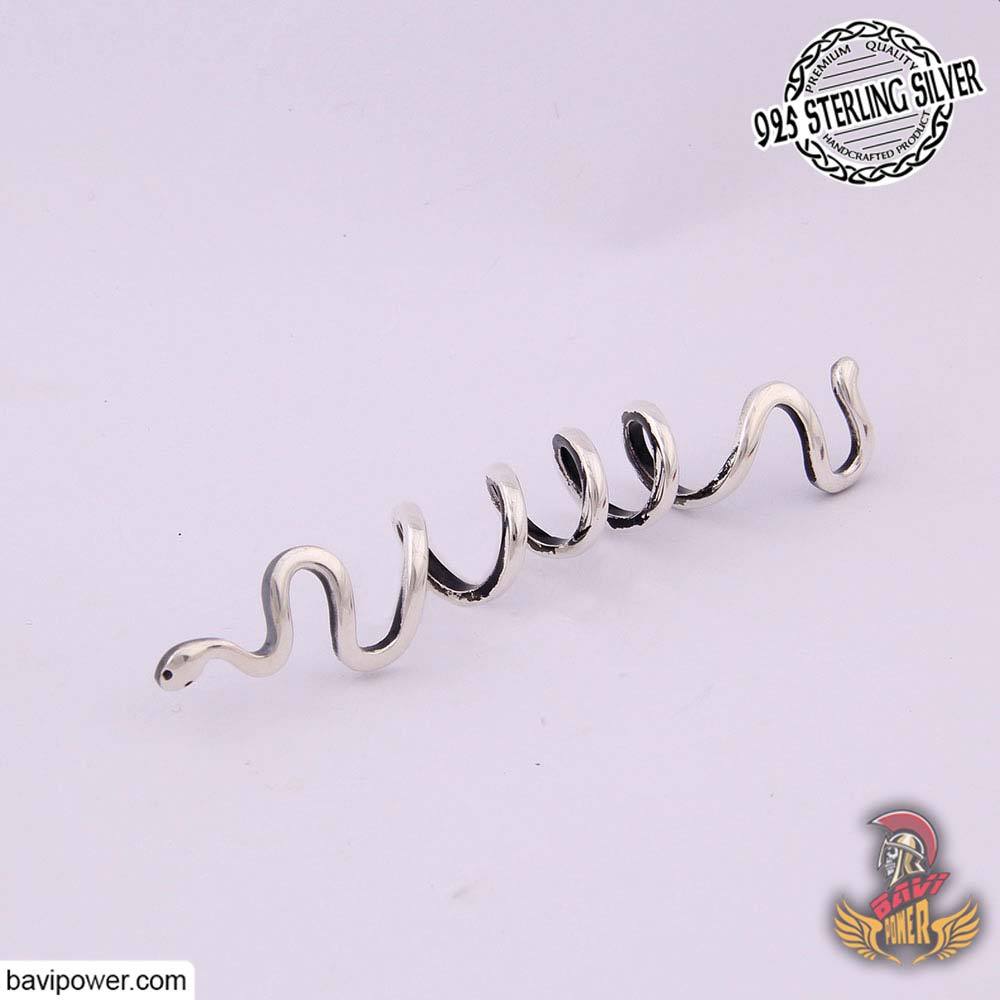 925 Sterling Silver Long Spiral Hair Bead