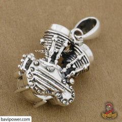 925 Sterling Silver Motor Engine Pendant