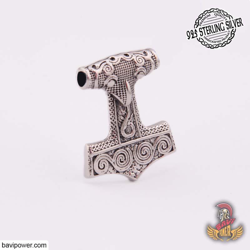 TwoAnts Thors Hammer Halskette 925 Sterling Silber Mjolnir Anhänger Halskette Nordische Wikinger Rune Valknut Amulett Kette Wikinger Schmuck Geschenke